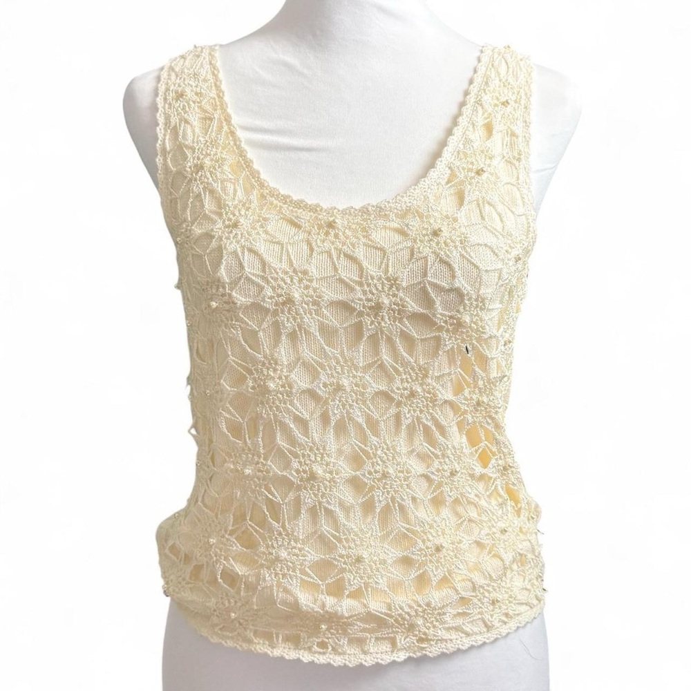 Cream Crochet Women's Top That’s Me Vintage Retro Cottagecore